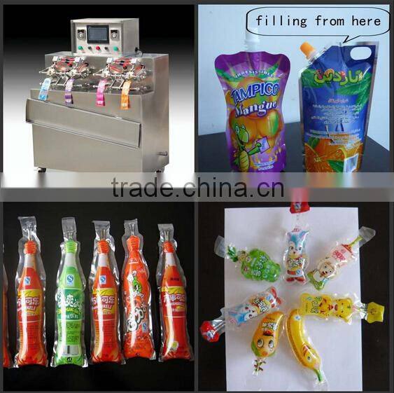 Stand up pouch filling and sealing machine for juice jelly honey beverages
