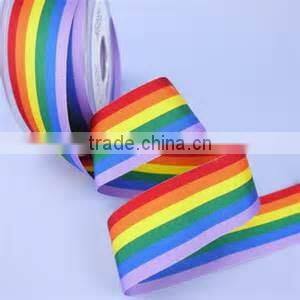 hot selling double face printed rainbow ribbon for decoration