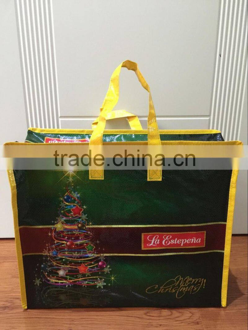 zipper bag with flag design shopping bag