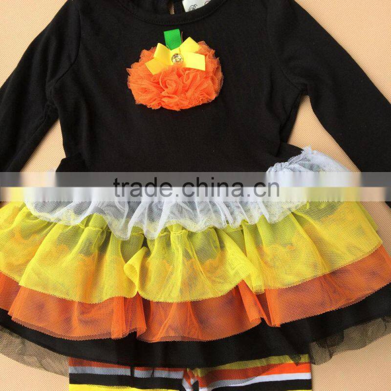 2015 Fall Thanksgiving Day Pumpkin baby girls clothes set