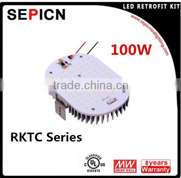 RKTC series 100w dlc led retrofit kits replace 300-350W Metal Halide or HPS bulbs
