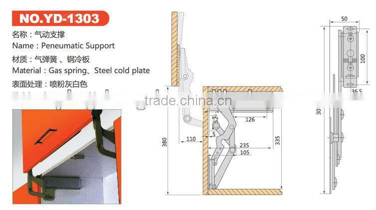 Cabinet pneumatic support/gas lid stay/furniture hardware