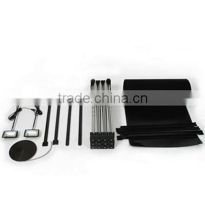 Curved or straight spring connection pop up display stand