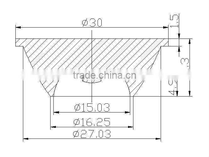 30mm 5W led glass lens Reflector with small view angle 30degree
