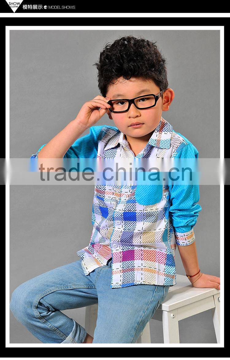 baby boys check t-shirts long sleeve fashion style