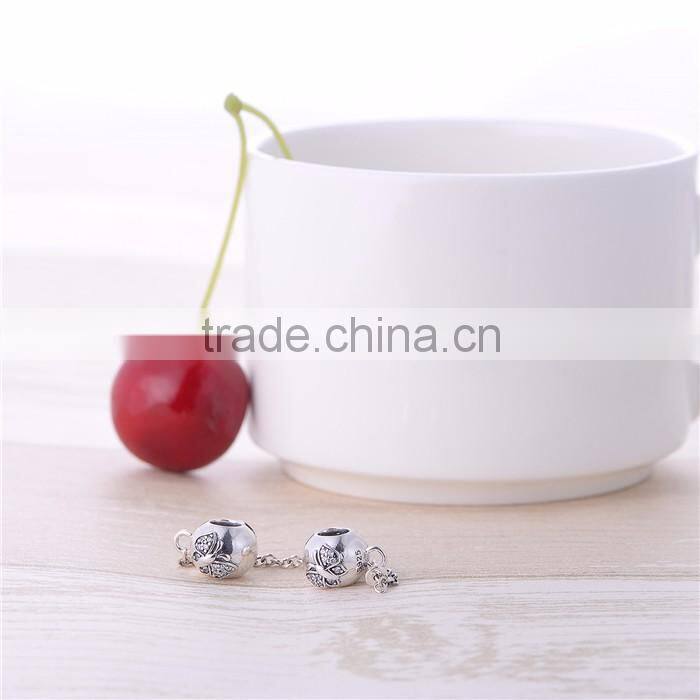 Fashionable Butterfly Pattern Design 925 Sterling Silver Charms Bracelet