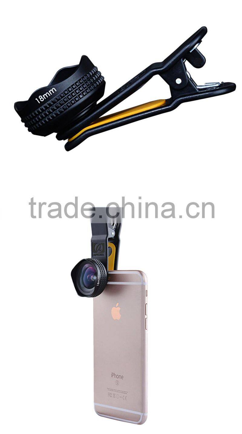 For iPhone 6 active lens NO distortion 18mm clip ultra wide angle lens for iPhone 6 6s /6 6s Plus