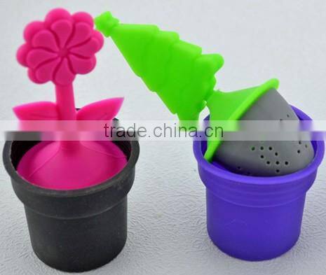 hot sale and fashion silicone flower tea bag