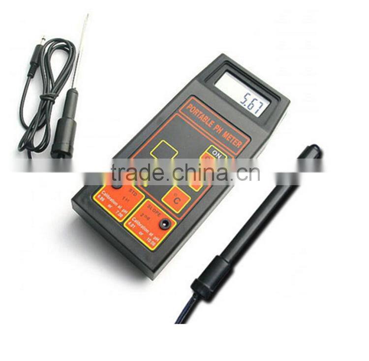 High digital accuracy portable pH/mV/Temp Meter(with ph and Temp electrode)
