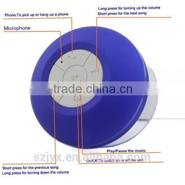 Waterproof BTS-06 Wireless Bluetooth Shower Speaker with Microphone