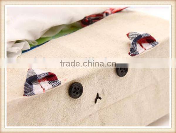 Cartoon fabric cotton and linen tissue box