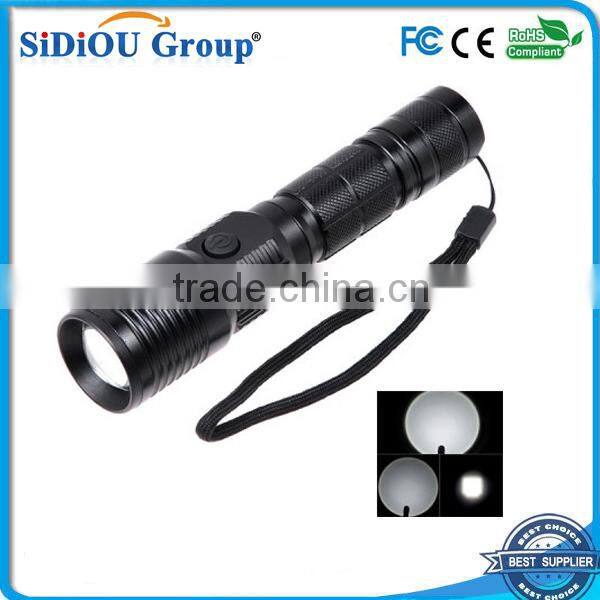 aluminium dimmable zoomable 300 lumen led flashlight torch
