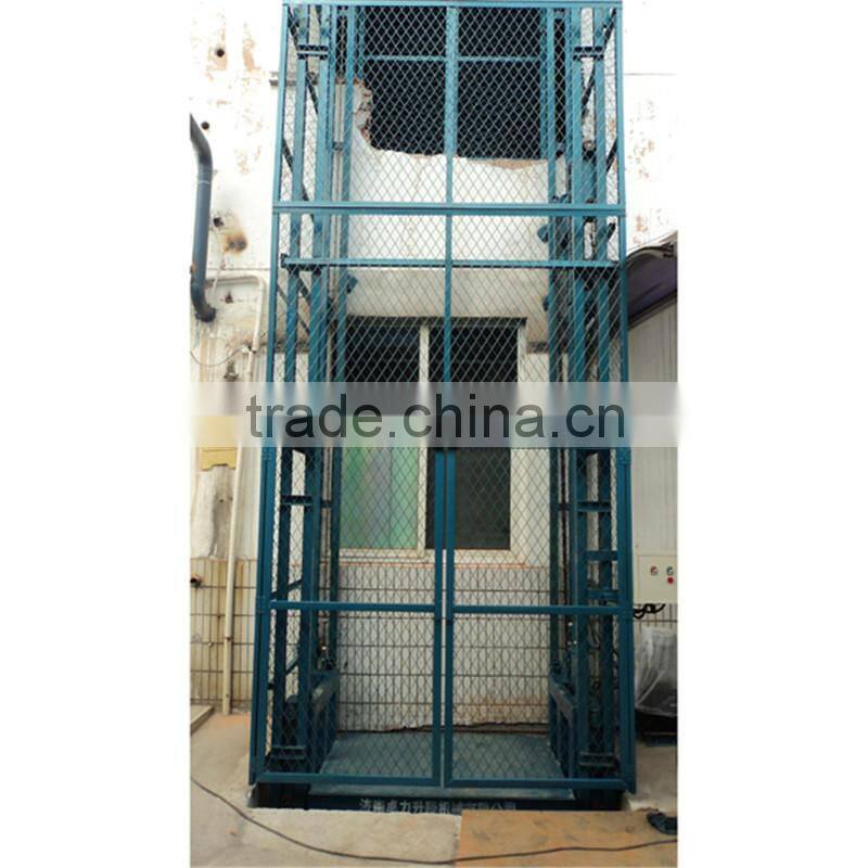 Aerial wall mount folding table guide hydraulic elevator