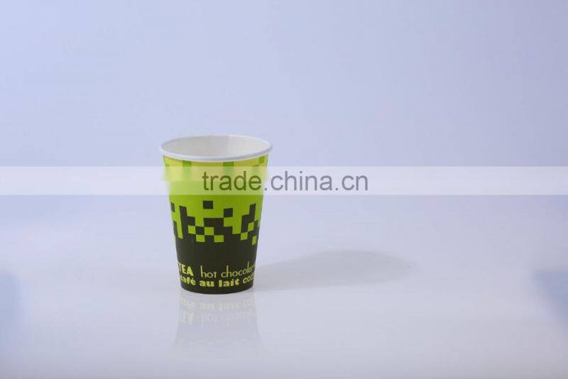Single wall disposable hot drinks 7oz paper cup coffee