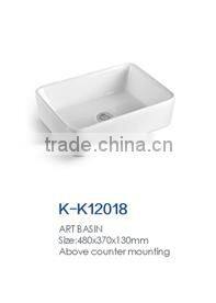 bathroom 480mm rectangle above counter mounting face basin