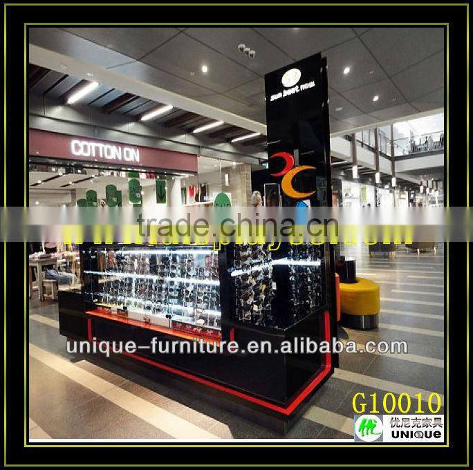 Special used modern design sunglass display cabinet with led light