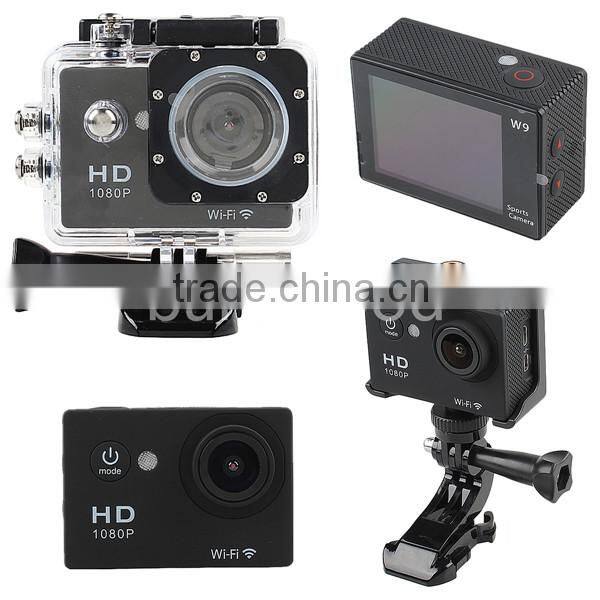 Wifi Full HD 1080P Mini Action Camera 30M Waterproof 12MP Sport Camcorder w/ 2inch LCD