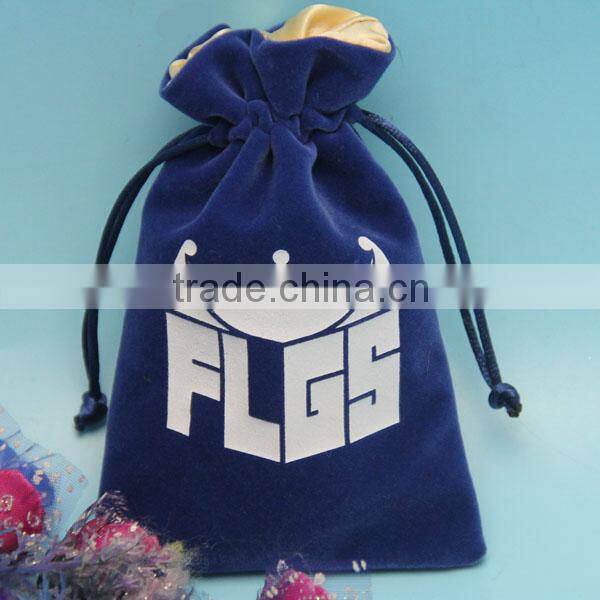 wholesale hot selling small velvet jewelry pouch with customzied logo printed