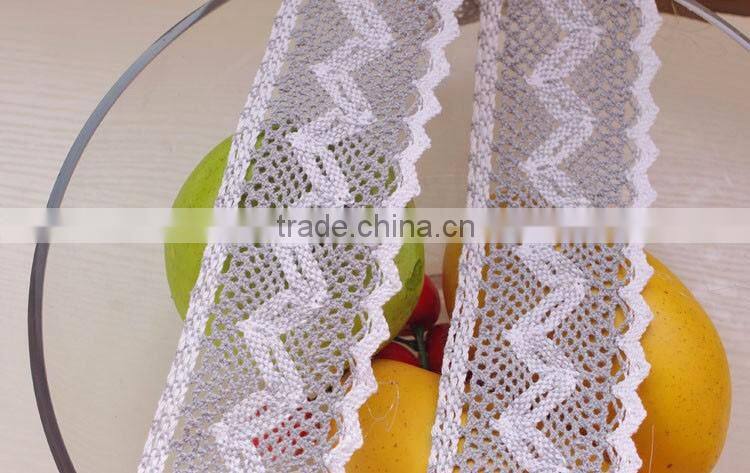 6cm gray-white African Swiss Voile wallpaper Lace trimming c600403