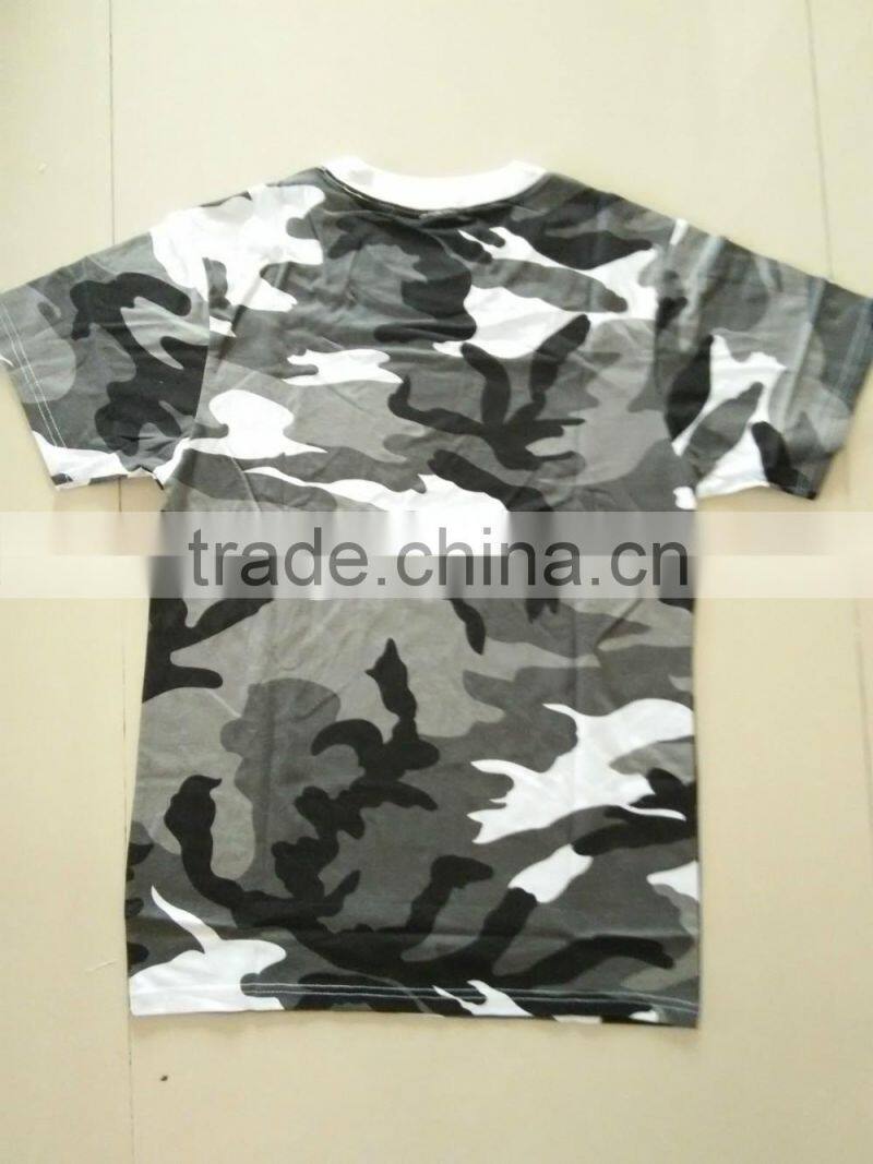 OEM 60% cotton 40% polyester jersey grey camouflage military plain T shirt