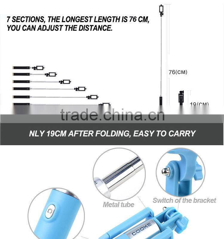 2015 new hot monopod wholesale camera bluetooth selfie stick