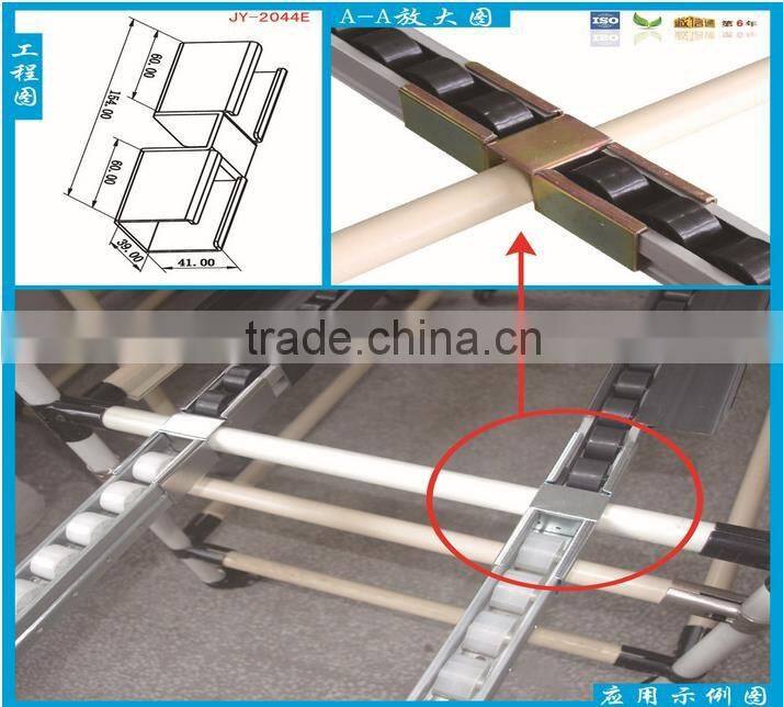 JY-2044E|Conveyor Roller Track Metal Joint|Two Ways Roller Track Metal Connectors