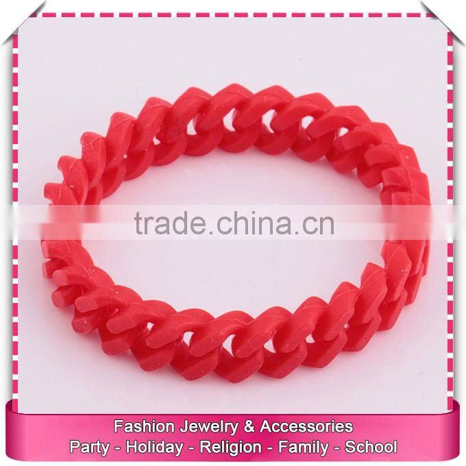Best quality braided silicone chain bracelets, hot sale name rubber band bracelet