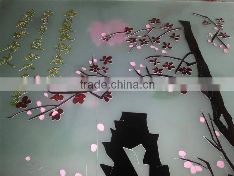 factory frosted pattern art bathroom door glass