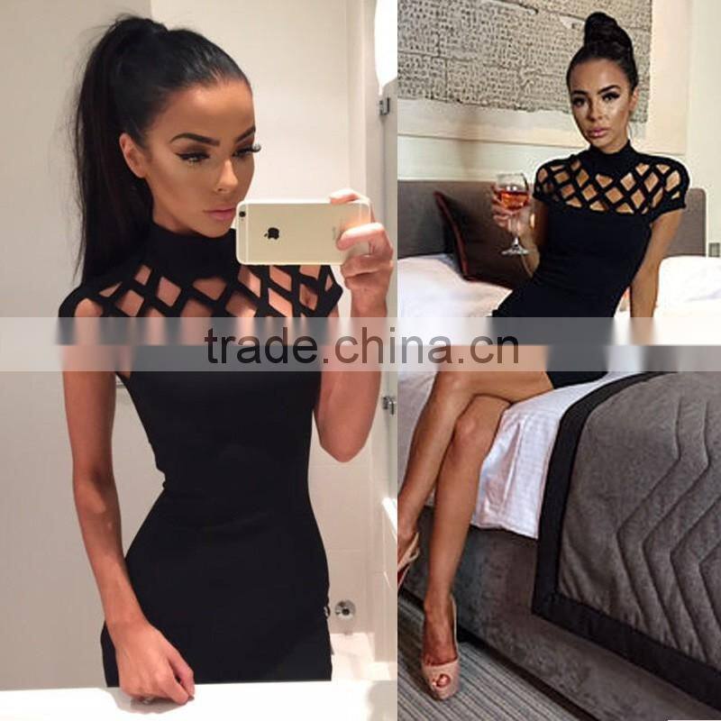 Bonvatt Europe and the United States sexy flower grid package hip skirt bandage skirt night