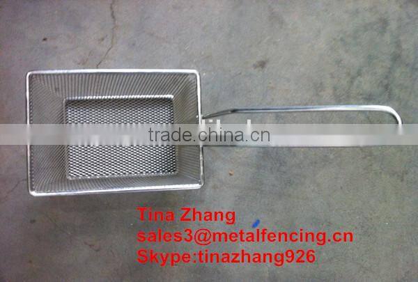Fry basket/food colander/noodle strainer/fry basket mesh strainer/food serving basket