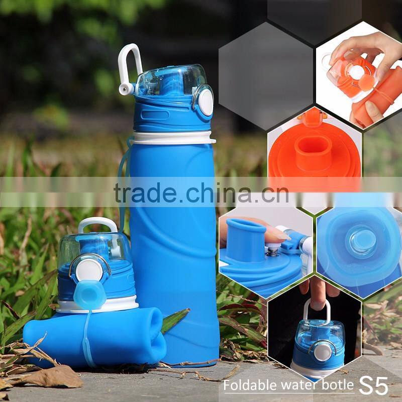 Use for Outdoors Travel Run Hiking Collapsible Silicone Water Bottle