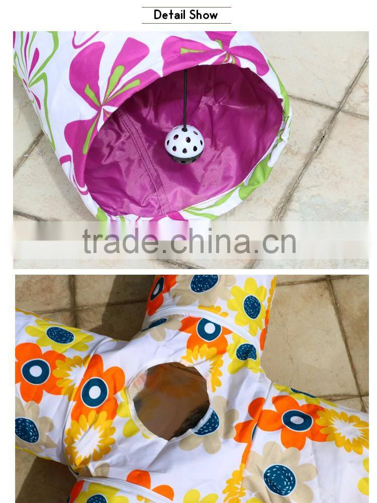 wholesale play toy pet tube foldable 3 way cat tunnel