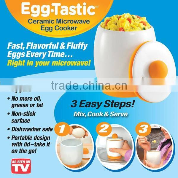 As Seen on TV Ceramic Microwave Silicone Buttom Egg Cooker