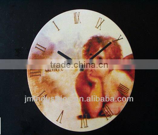 Antique Mechanical Wooden Angel Wall Clock for Home Decoration