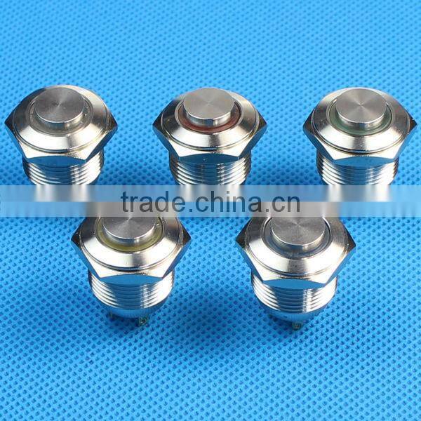 16mm illuminate metal push button switch