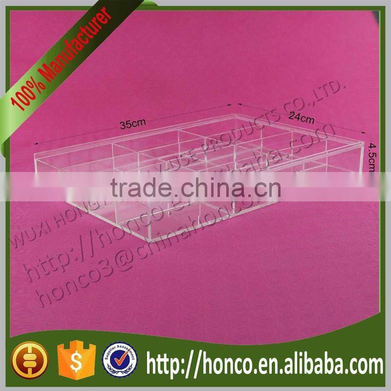 Hot Selling Products 12 Bins Acrylic Jewelry Box Jewel Case,Clear Colour