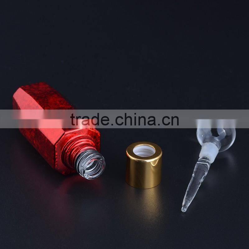 MUB New Unique Shape Different Size Tester Crack Effect Dropper Glass Bottle With Glass Stick Cap For Perfume &Essential Oil