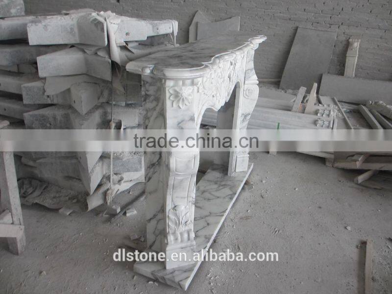Arabescato Europe Style White Marble Gas Fireplace or Electric Fireplace
