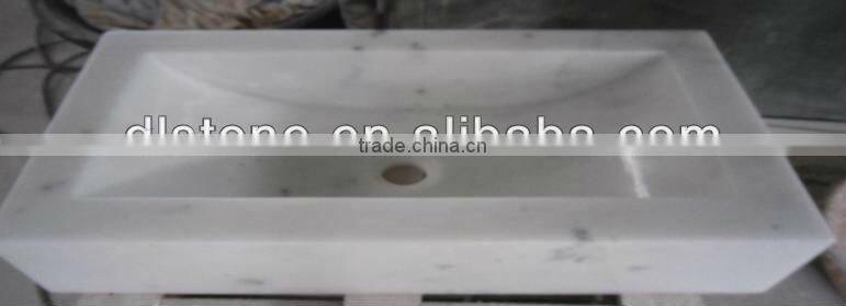 Polished guangxi white round marble sinks