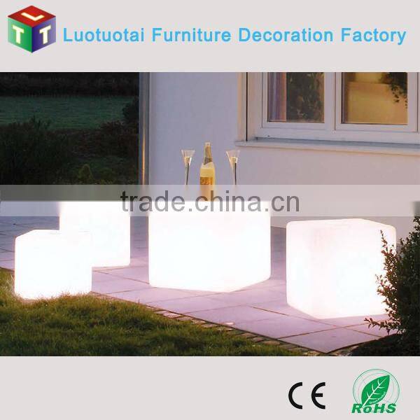 Led square stool bar stool colorful plastic stool of remote control
