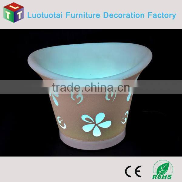rechargeable battery opertaed luminouse led light up ice bucket