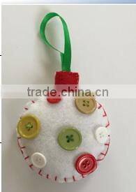 fabric handmade christmas ornaments with colorful fasteners
