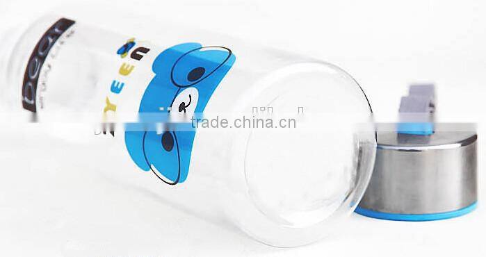 Supply fashion Portable transparent cartoon steel cover cup (500ml)