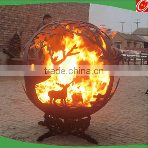 Art sculpture carbon steel fire pits ,steel sphere fire pits for outdoor decoration