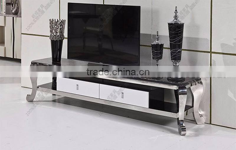 black marble tv stand free standing stainless steel frame