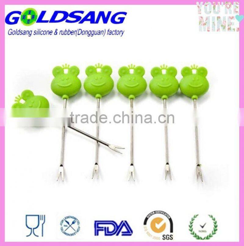 High quality Halloween party stainless steel silicone fruit fork
