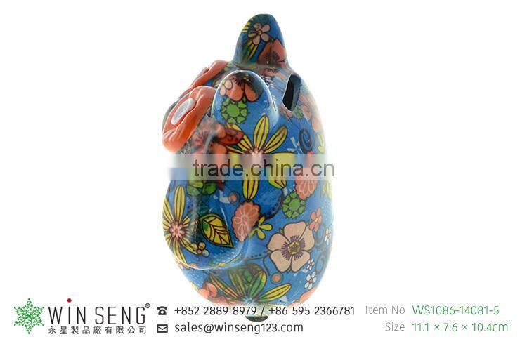 coin holder owl shape flower patterns ceramic animal piggy bank for decoration