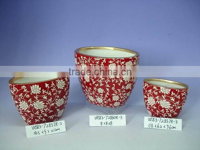 Cheap Terra Cotta red glaze Xmas Candle Holder