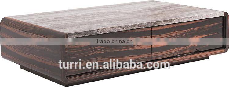2016 new antique coffee table with marble top for living room furniture