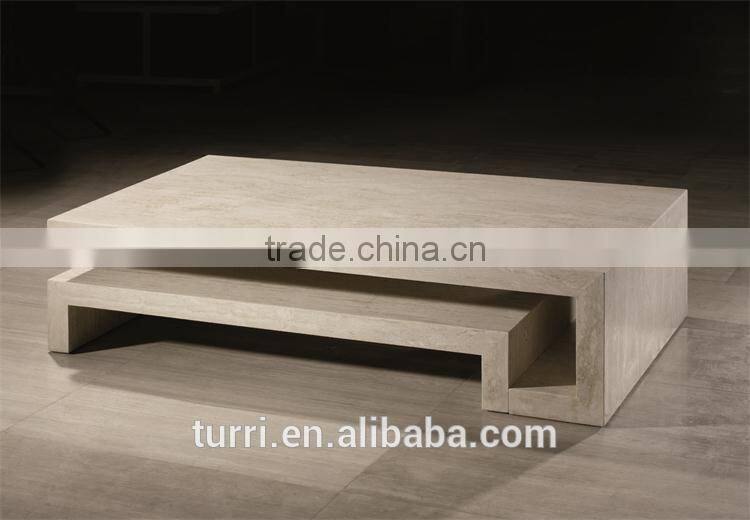modern white travertine marble living room coffee table for sale
